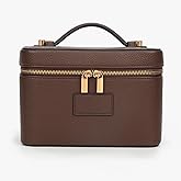 AnBlack Makeup Bag Vanity Case with Removable Divider Travel Toiletry Bag Portable Cosmetic Bag Makeup Organizer Case (Coffee)