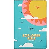 CSB Explorer Bible for Kids, Hello Sunshine LeatherTouch, Red Letter, Full-Color Design, Photos, Illustrations, Charts, Video