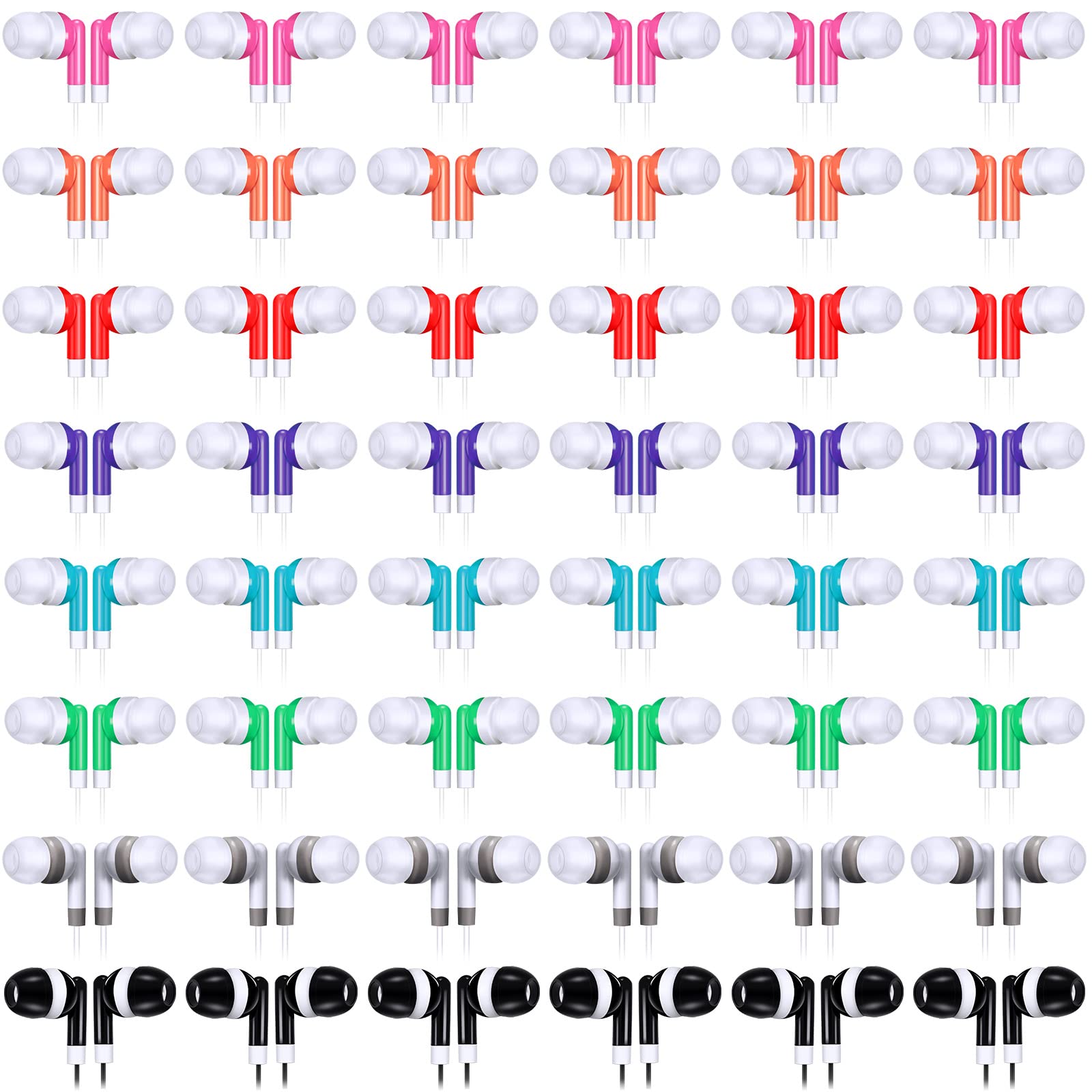 Photo 1 of Konohan 160 Packs Bulk Earbuds with Wire Kids Earphones Classroom Wired Headphones for Students Headphones Individually Bagged, 8 Colors Ear Buds Bulk for Classroom School Library(Multicolor)
