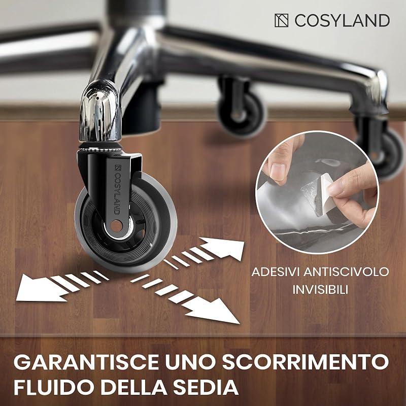 Tappeto Sedia Ufficio Salvapavimento, Trasparente, in PVC