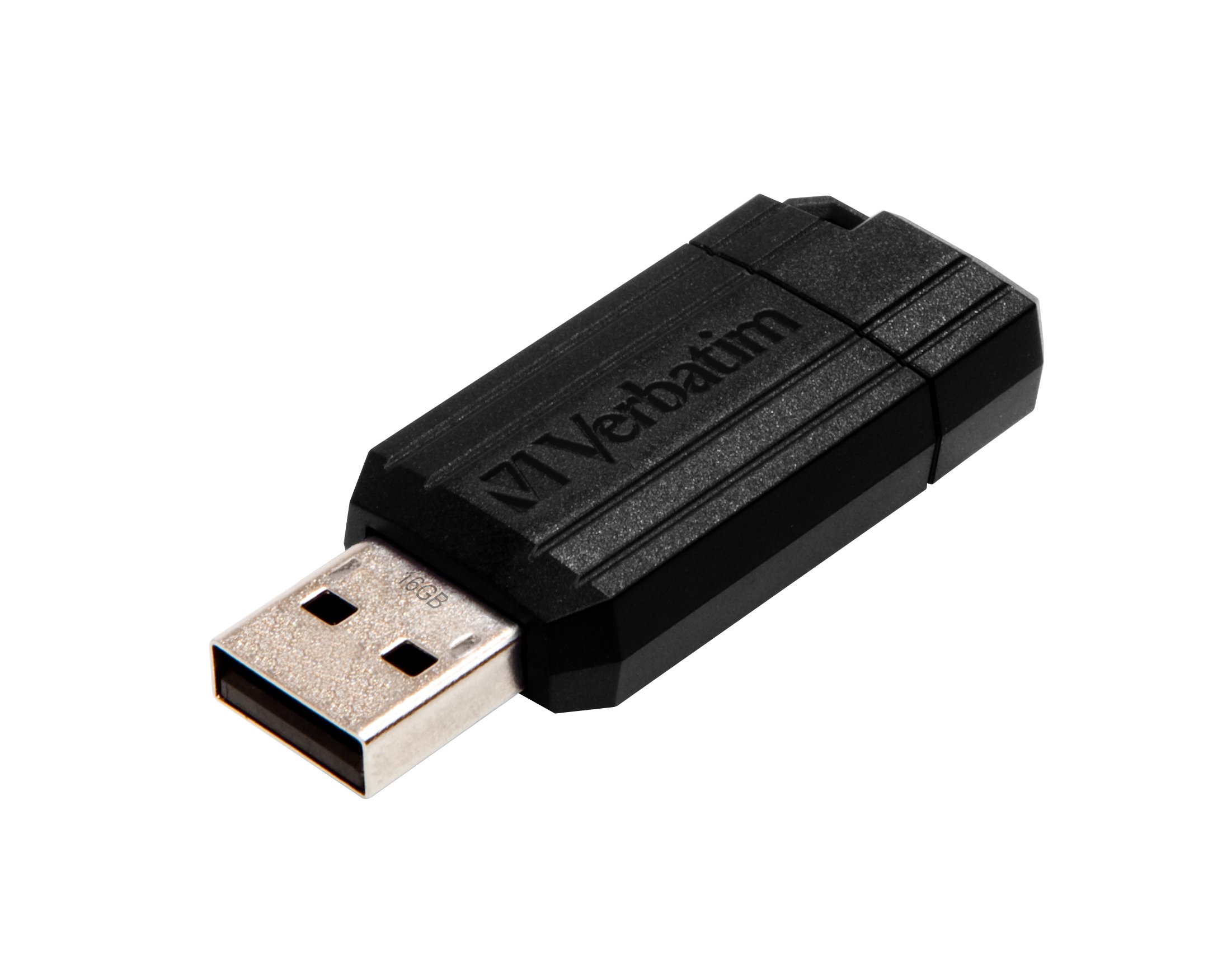 Verbatim 64GB PinStripe USB 2.0 Flash Drive, Black 49065