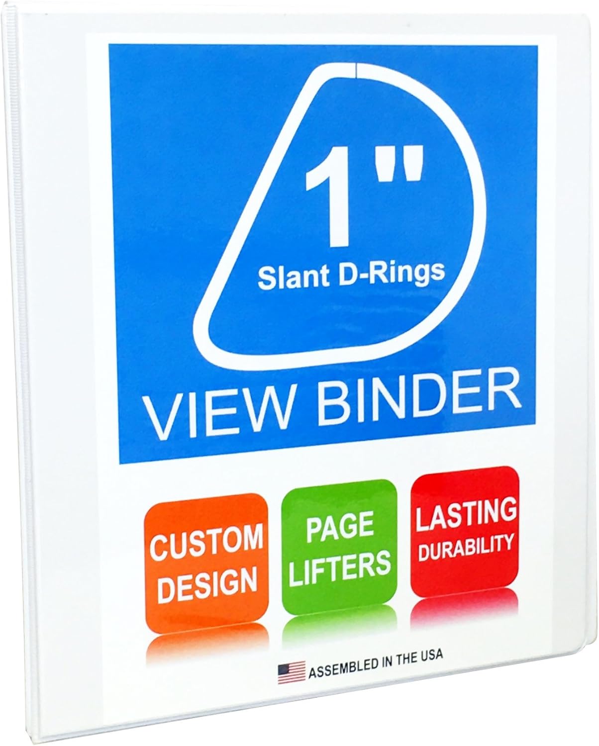 3 Ring Binder, Professional D Ring 6 Inch Binder, Presentation Folder 8.5 x 11 With Pockets, Clear View White Binder : Office Products