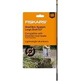 Fiskars OneClick Large 63" Shaft for Interchangeable Garden Tool System | One Handle for Multiple Tools, Lightweight Aluminum with SoftGrip, Space-Saving Modular Yard and Lawn Care
