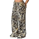 Milumia Girl's Bottom Camo Print Straight Wide Leg Pants Elastic Waist Baggy Sweatpants