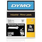 DYMO RhinoPRO Industrial-Strength Permanent Adhesive Fabric Label Tape, 3/8-inch, 18-foot Cassette, White (18482)