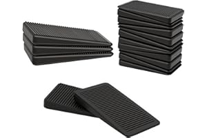 VOCOMO Furniture Levelers, Flexible Plastic Shims Furniture Leveling Wedge Shims Anti-Wobble Pad for Chair Table Couch Bed Toilet for Home Improvement (Black, 20 Pack)