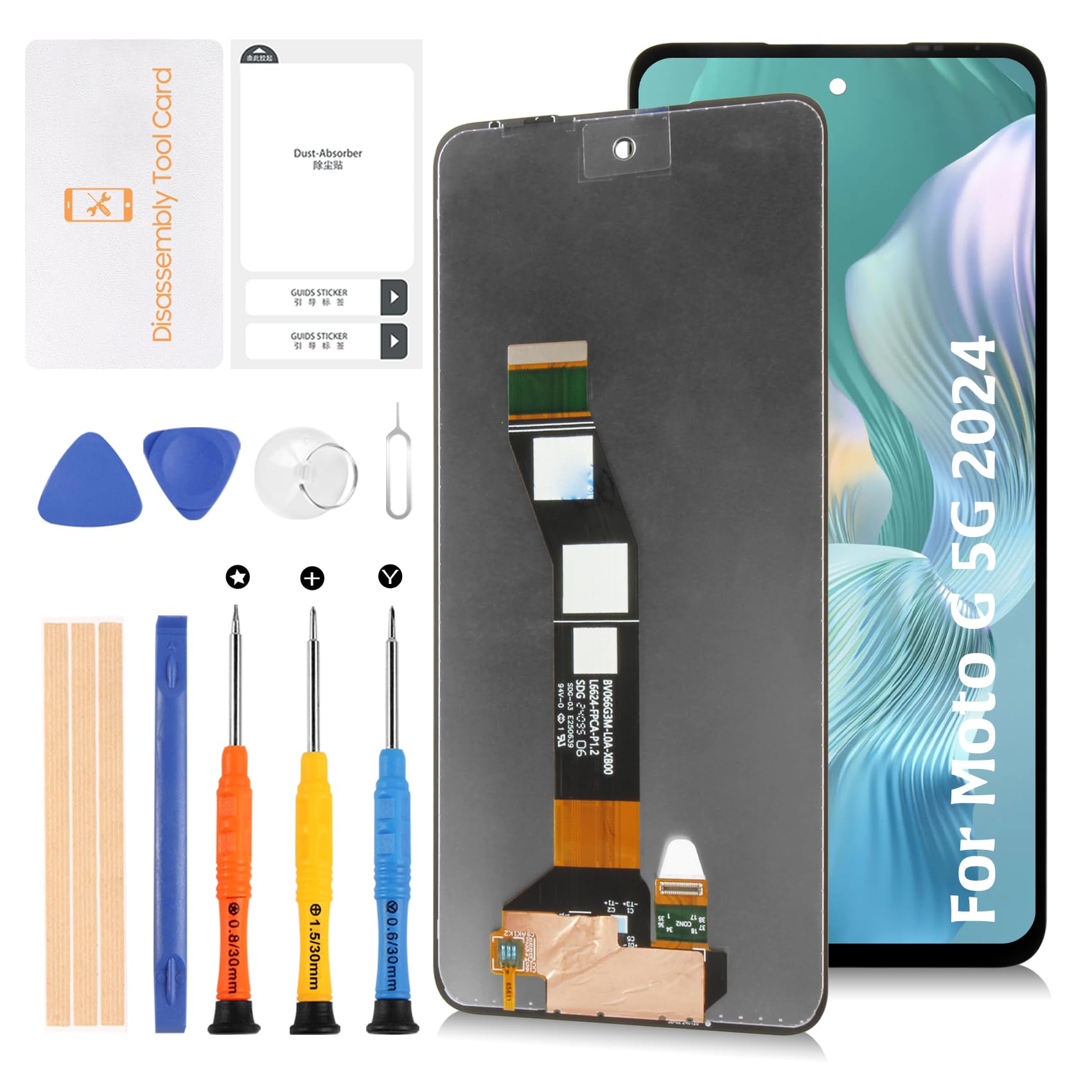 Photo 1 of Olivechard for Motorola Moto G 5G 2024 XT2417-1 XT2417 6.6" LCD Screen Replacement LCD Display Touch Digitizer Screen Assembly with Repair Tools