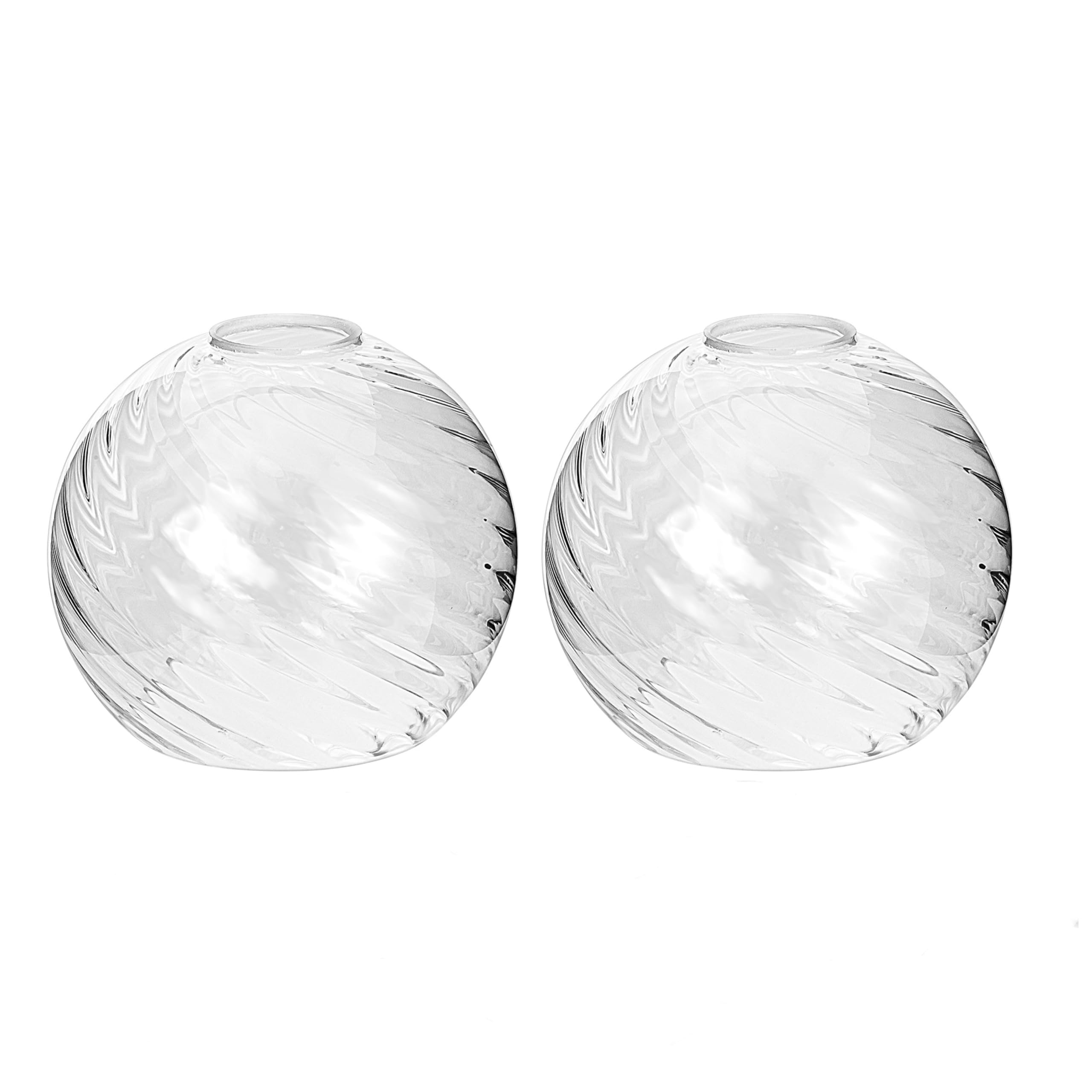 Photo 1 of 2 Pack Lamp Globe Glass Shade, Clear Striped Glass Glassshade Covers Replacements for Light Fixtures, 1.65 Inch Fitter Globes Lampshades for Wall Sconces Chandelier Bath Vanity Lights Pendants
