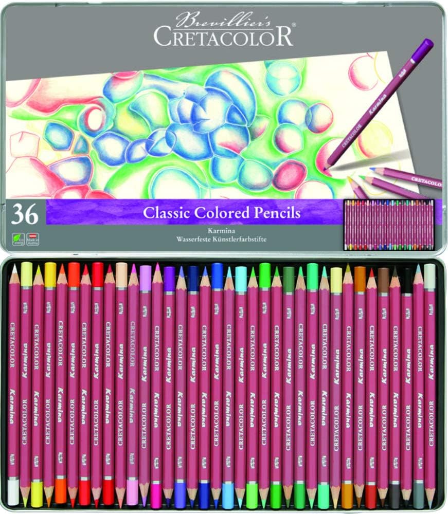 CRETACOLOR Karmina Waterproof Artist's Coloured Pencils 36 Colours