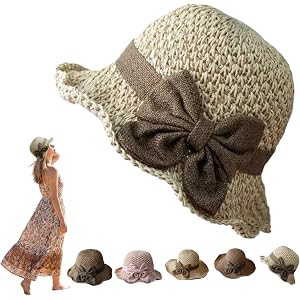 2026 Straw Hat with Retro Bow Foldable & Breathable for Summer Elegant Woven Straw Sun Hat with Bow French Sun Hat for Women