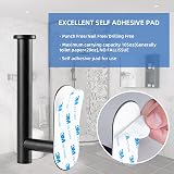 YUET Self Adhesive Matte Black Toilet Roll Holder SUS-304 Stainless Steel view 6