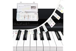 MUSIQ MAKER'S Removable Piano Keyboard Note Labels for Learning, Piano Notes and Keys Guide for 88 and 61 Keyboards. Say Goodbye to Piano Keyboard Stickers.