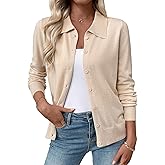 EVALESS Cardigan Sweaters for Women Wool Blend Lightweight Trendy Long Sleeve Lapel Collar Button Down Sweater Cardigans