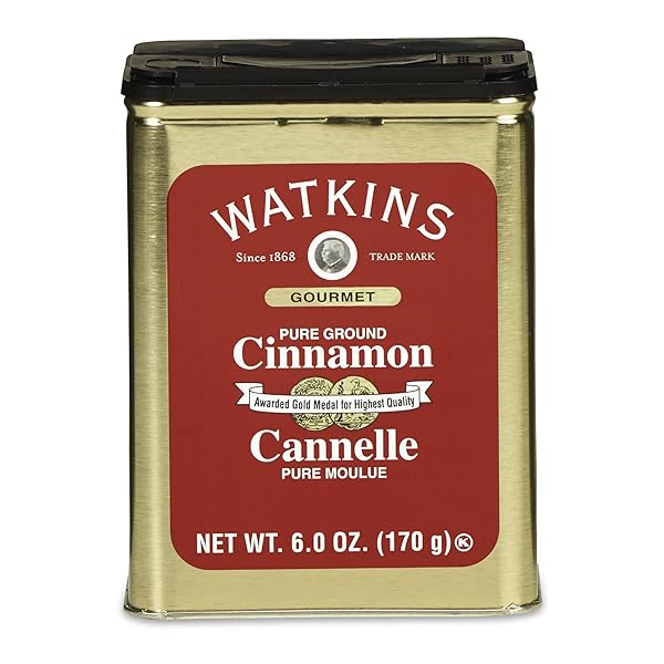 WATKINS GOURMET SPICE TIN, PURE GROUND CINNAMON, 6 OZ. TIN, 1-COUNT
