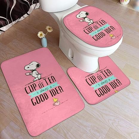 Amazon 3点セットトイレ蓋カバー 便座カバー バスルーム チーズスイートホーム スヌーピー トイレマット セット 耳長 抗菌 吸水 速乾 抗菌 防臭 ふかふか 滑り止め付き トイレタリー 拭けるトイレマット バスマット 浴室足ふきマット 強力吸水 洗える 滑り止め かわいい