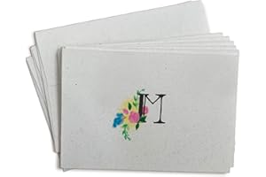 Sugartown Greetings Floral Monogram Note Cards - 24 Stationery Note Cards with Envelopes (Letter M)