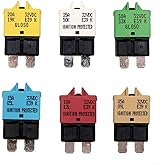 T Tocas Circuit Breaker E39 (T3) Manual Reset Fuse Low Profile ATC/ATO 5A 10A 15A 20A 25A 30A (6pcs Mixed)