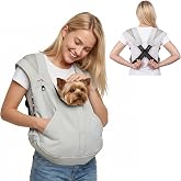 SENIOR BUDDAY Dog Carrier Backpack, Front Dog Sling Carriers for Small Dogs | Hands Free Puppy Pet Carrier 15 lbs, Bottom Support, Adjustable Shoulder Straps, Breathable for Hiking Travel Walking, Grey