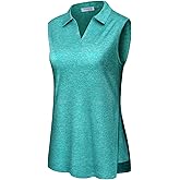 Vldnery Women's Golf Shirts Short Sleeve V Neck Loose Fit Plain Workout Tennis Polo T-Shirts