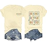 AMWIPE Be Kind Shirt for Women Teacher Kindness Positive Message Tshirt Dandelion Graphic Summer Tee Tops
