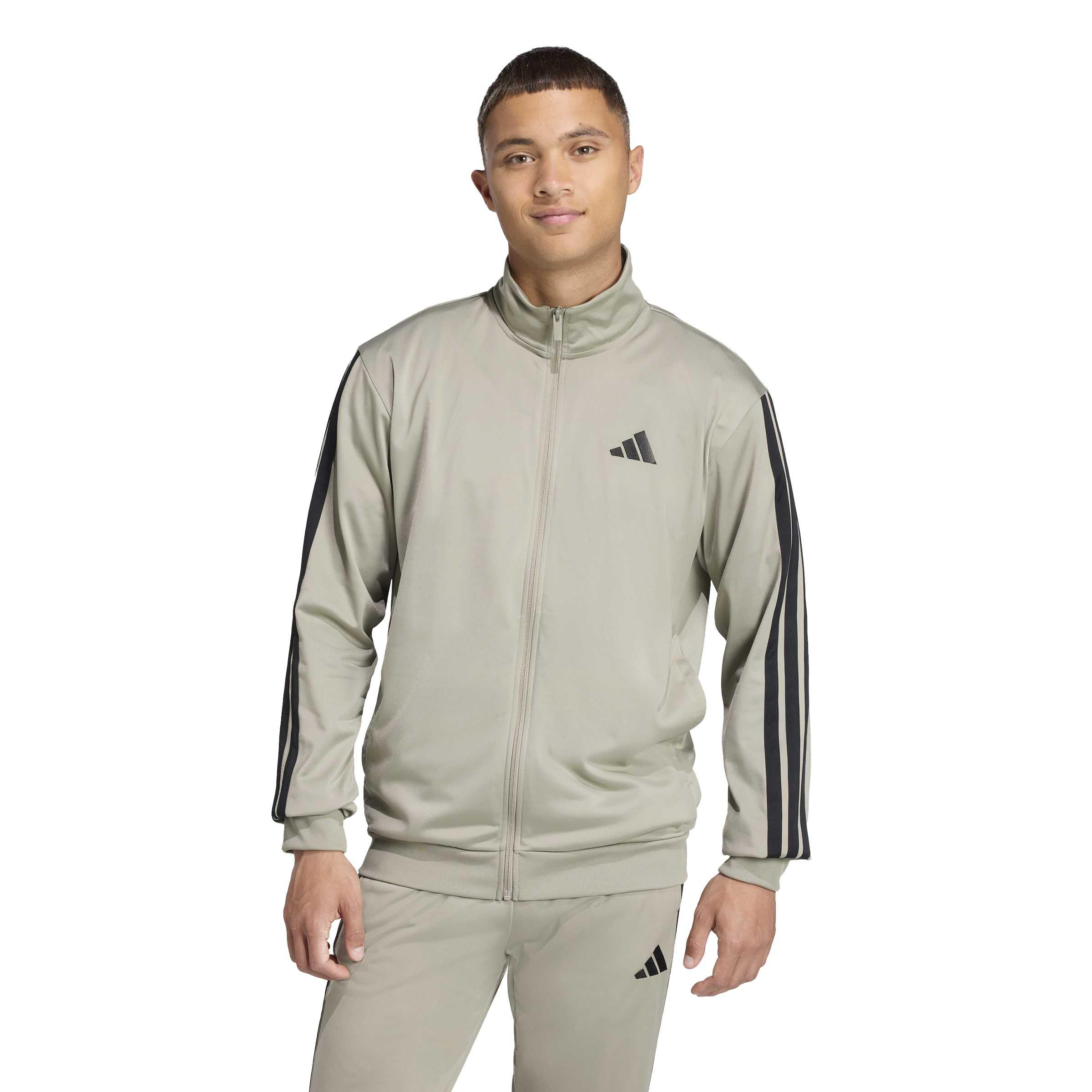 adidas Men's 3-Stripes Tricot Track Top, Silver Pebble, X-Large Image adidas Men's 3-Stripes Tricot Track Top, Silver Pebble, X-Large Image