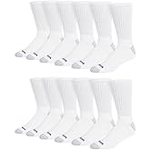 Wrangler Ultra Dry Crew Socks for Men - 12 Pk, Full Cushion, Arch Support, Moisture-Wicking, Steel Toe - fits shoe size 6-12