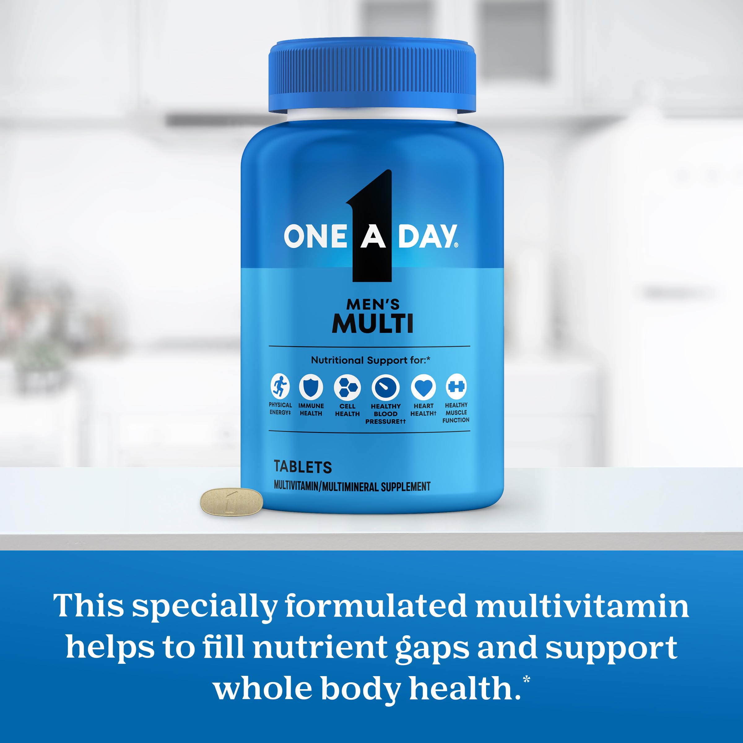 One A Day Multivitamin for Men - Daily Mens Multivitamins with Vitamin D, Zinc, Folic Acid, and B Vitamins, Physical Energy Support, 200 Count