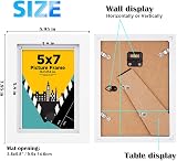 EGOFINE 7x5 Picture Frames Set of 4 Solid Wood with Acrylic Glass White view 3