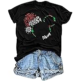 Christmas Shirts for Women Merry Christmas Tshirt Xmas Graphic Print Tee Tops Blouse Gifts