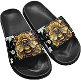 Forchrinse Red Ladybug Print Unisex Slippers for Women Men Slides Sandals with Arch Support Sport Sandals for Summer