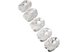 DCS DEALS Set of 250 Disposable Clam Shells Aluminum Foil Food Shell Pans for Making Tasty Appetizers Like Clams Casino, Oysters, Crab Cakes, Dips, and More Premium Small Clam-Shell Baking Dishes,