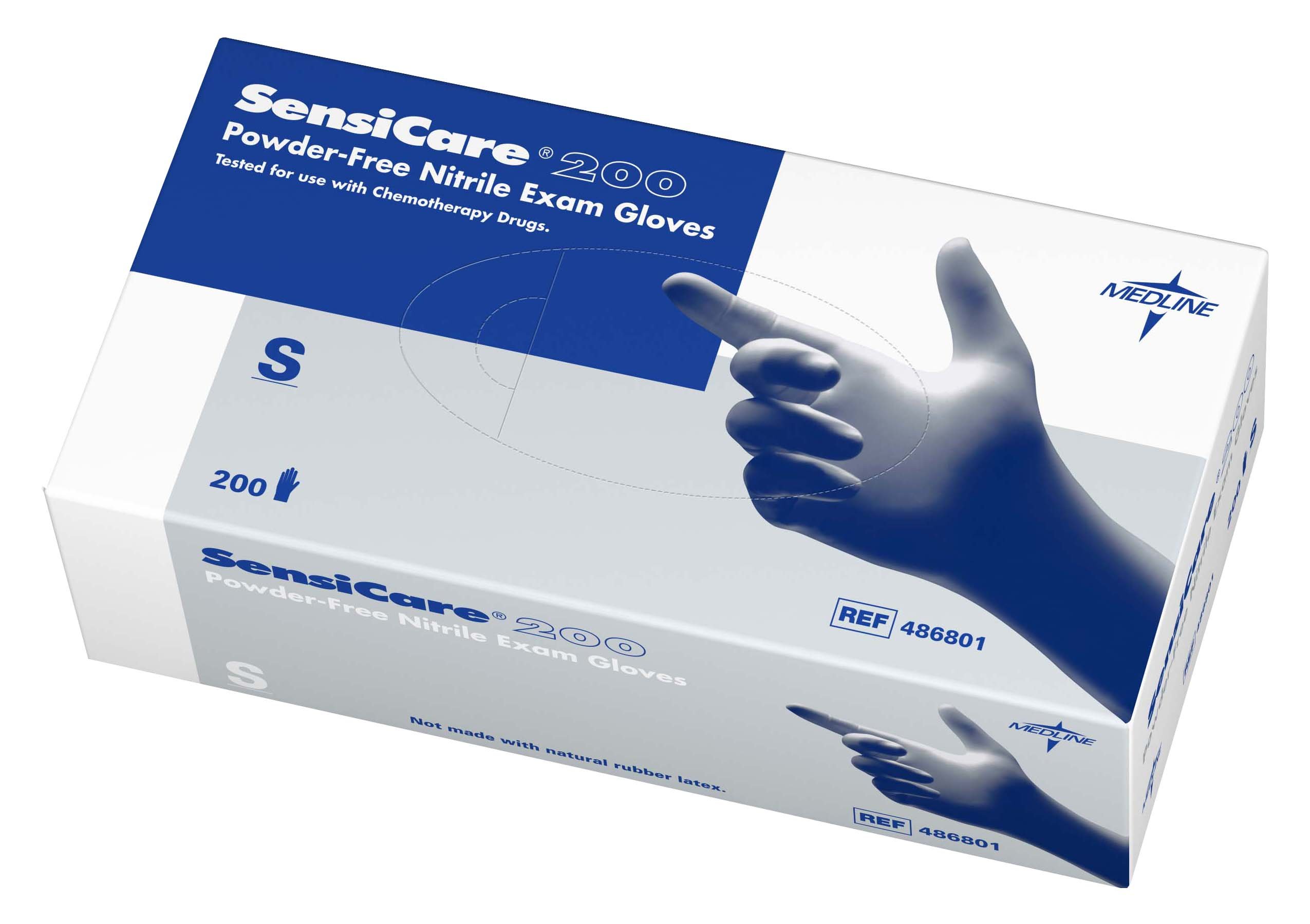 Medline SensiCare 200 Nitrile Exam Gloves, Disposable, PowderFree