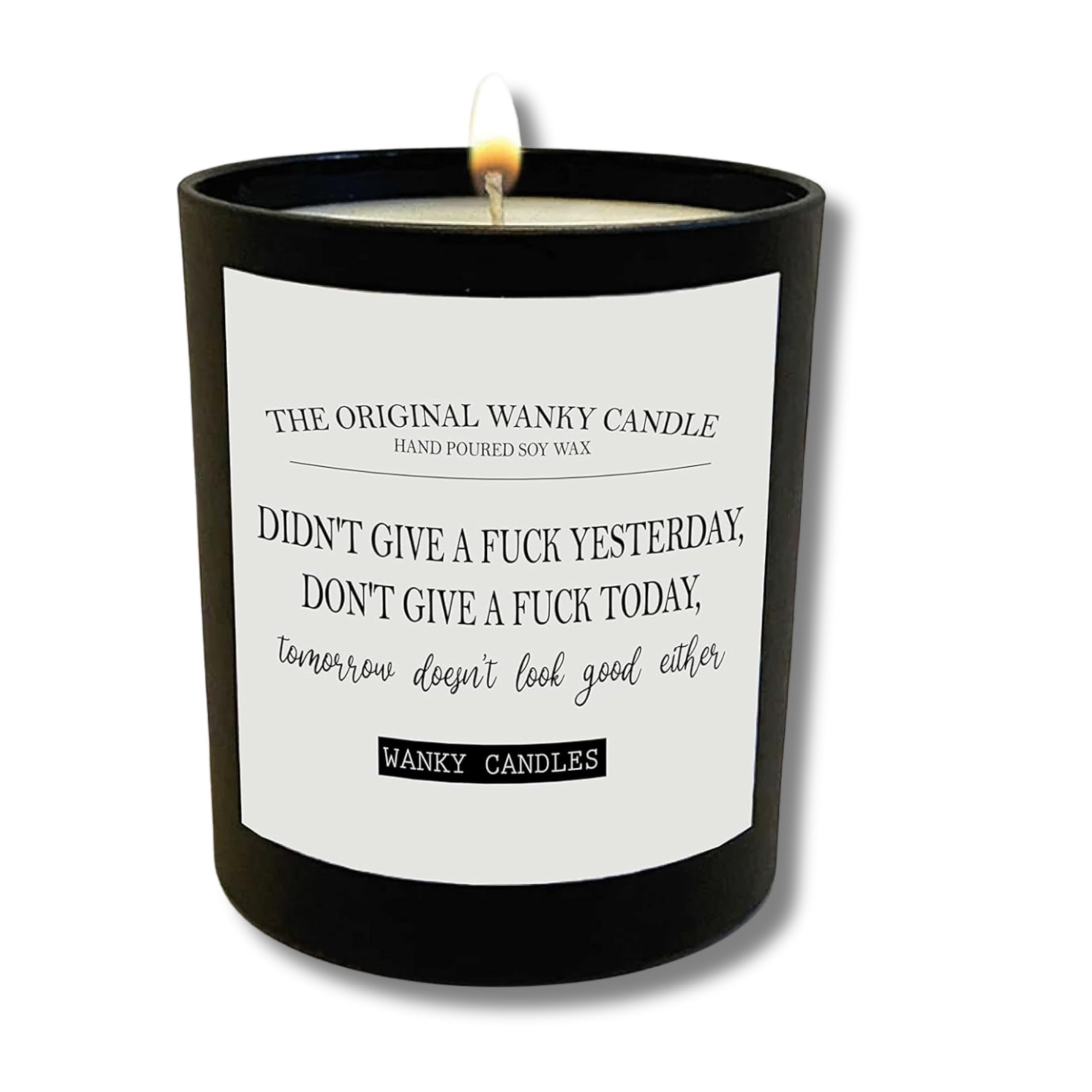 Wanky Candle - Swearing Jar, Didn’t Give a F*** | Black Scented Candle | Rude & Hilarious Gift