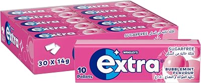 Wrigley's Extra White Bubblemint Sugar Free Gum 30 Pack