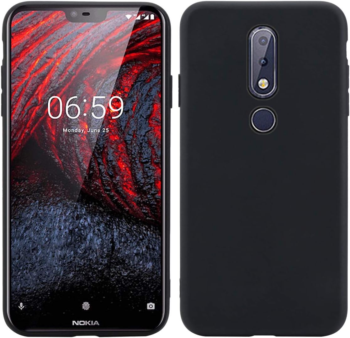 Compatible with Nokia 6.1 Plus Case, BasicStock Ultra Slim Soft TPU Silicone Cover Protective Bumper Back Case for Nokia 6.1 Plus (Black)