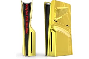 INNOAURA Plates for PS5 SIim Disc Edition, Faceplate with Cooling Vents, Anti-Scratch Dustproof Protective Cover for PS5 Slim Disc Edition (Golden)