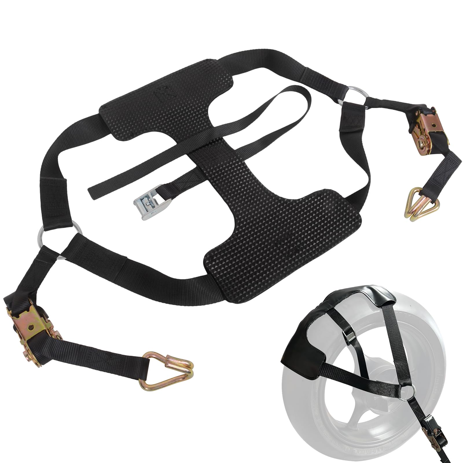 Motorcycle Rear Wheel Strap Porotmotor Motorcycle Ratcheting Tie-Down Strap, Rear Wheel Tie Down ...