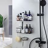 KEGII 3-Piece Shower Caddy Adhesive Stainless Steel Black view 5