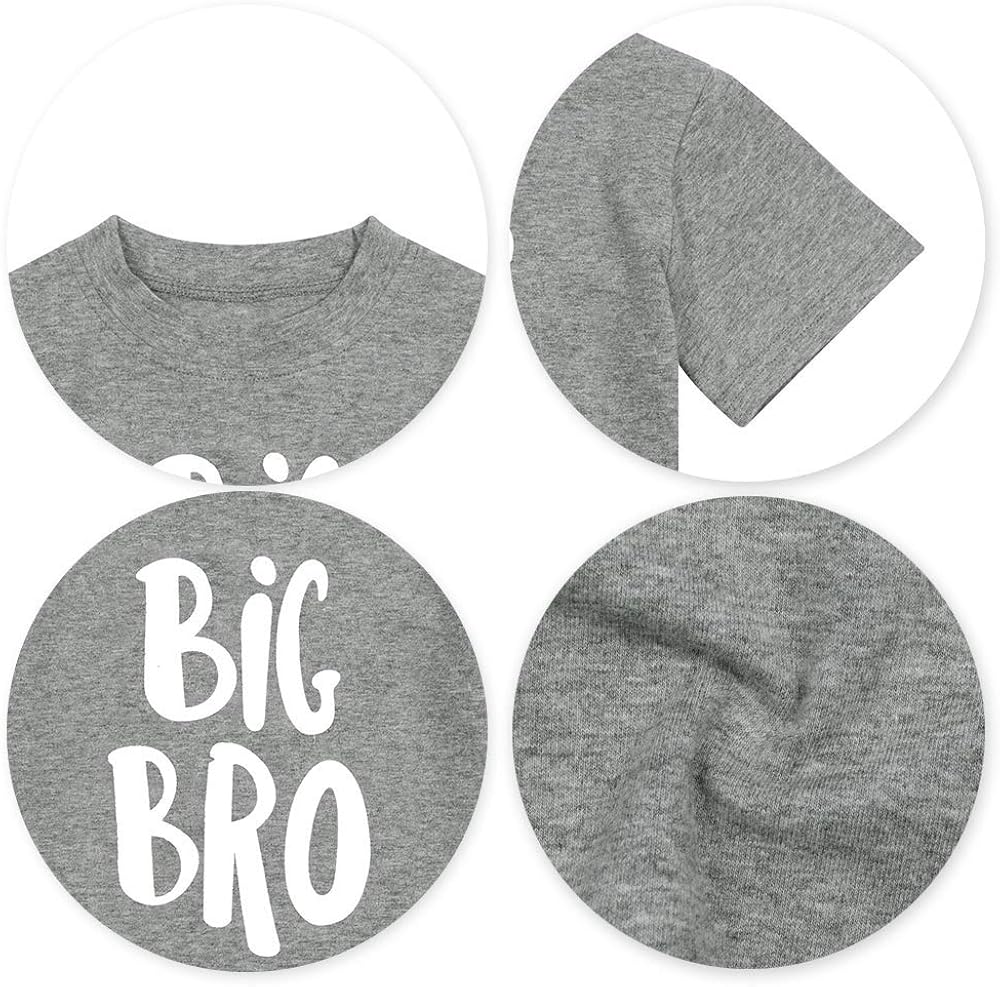 Big Bro T Shirt for Toddler Baby Boys Little Brother Graphic Short Sleeve Tee Shirts Infant: Clothing