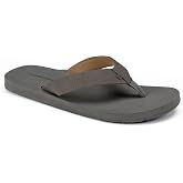 Cobian Salty Men's Flip Flops with Full Arch Support | Soft Cushioned Top Sole, Synthetic Leather Strap, Padded Jersey Lining, EVA Outsole for Beach, Travel, and Everyday Wear