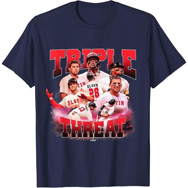 500 LEVEL Austin Riley Atlanta Braves Shirt - Heather Gray Graphic Tee, Officially Licensed (Large) - View #6