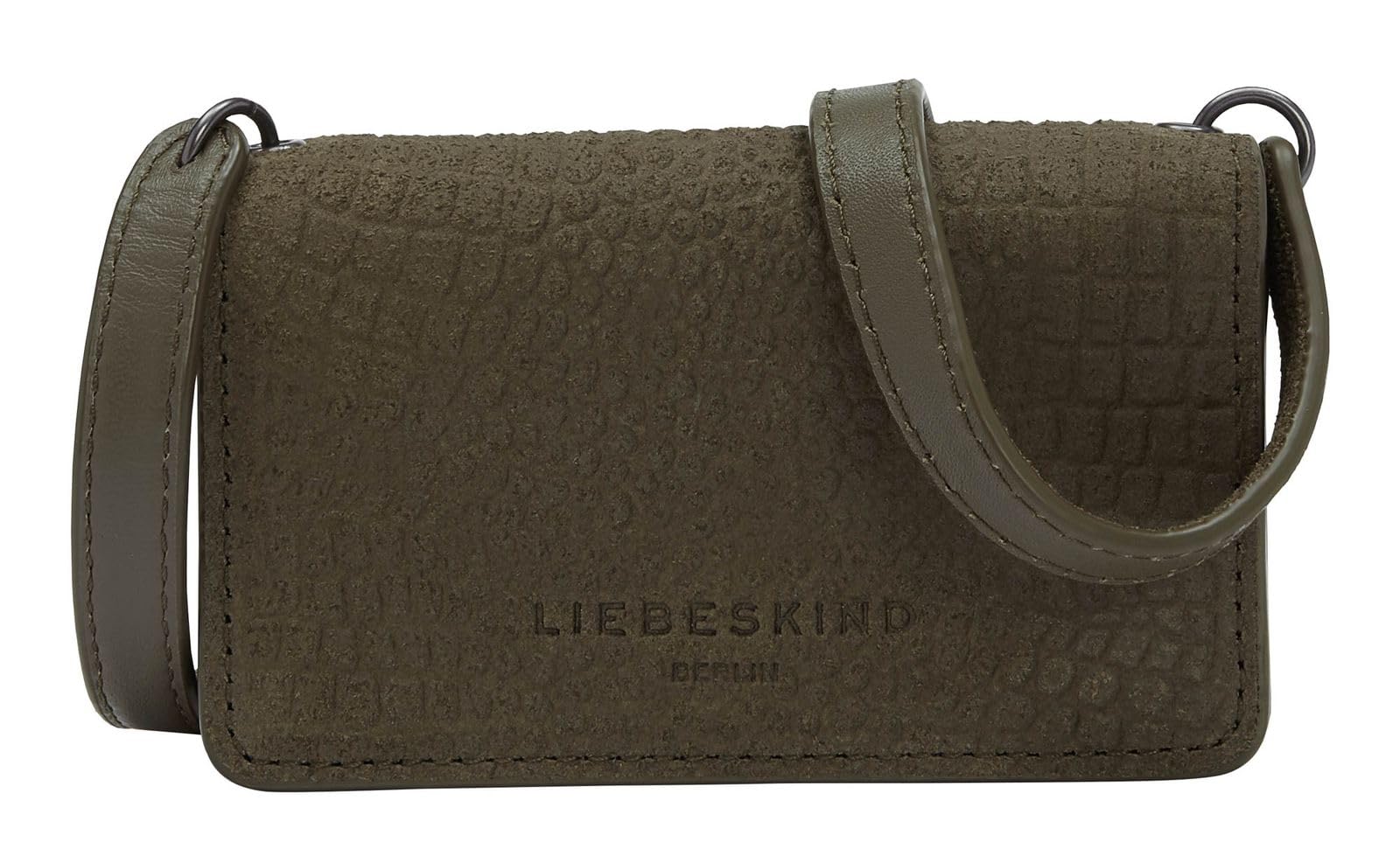 Liebeskind Berlin Women's Suede Lizard Sina Billfold, Elephant Green-8551, Small