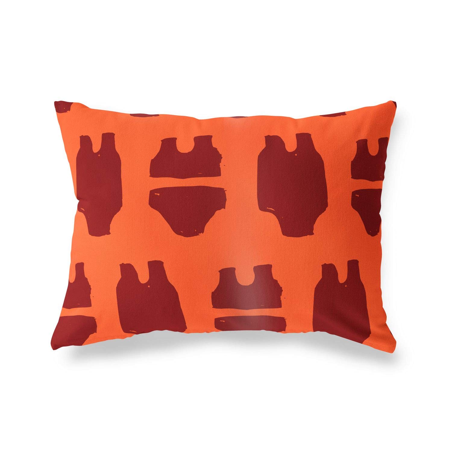 BonaMaison Decorative Cushion Cover, Orange Bordeux Throw Pillow Covers, Home Decorative Pillowcases for Livingroom, Sofa, Bedroom, Size: 45X60 Cm - Designed and Manufactured in Turkey