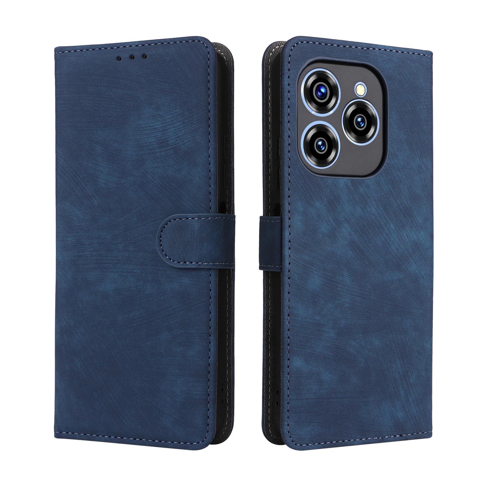 SEIAIYG Case Compatible with Oukitel C50, PU Flip Wallet Case with RFID Blocking, Magnetic Closure, Credit Card Holder, Shockproof Protective Phone Cover (Blue)