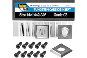 14mm Carbide Inserts Cutters Knives Replacement Square Straight 14mm x 14 x 2mm with Screws for Grizzly T21348 and Woodworkin