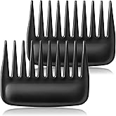 SIMPOR 2 Pack Wide Tooth Comb for Curls and Wigs, Travel Portable Detangler | SIMPOR Black Wig Comb for Synthetic Fiber, Small Anti Static Pocket HairStyling Comb Extensions, Travel Size