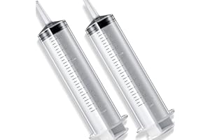 SHISHUYU 2 Pack 150ml Large Syringes Big Syringes, Large Garden Syringe for Scientific Labs, Measuring, Watering, Refilling (150 ML)