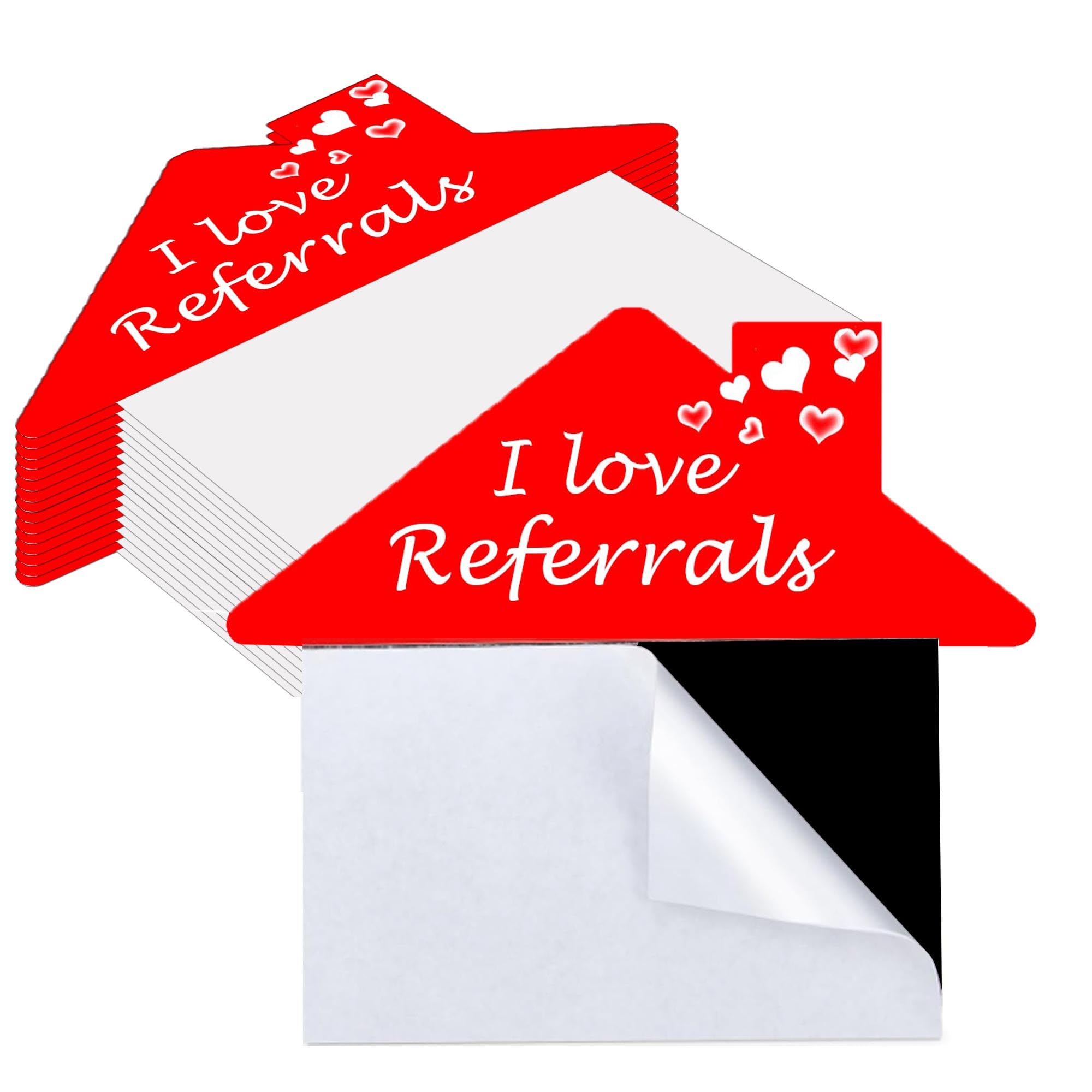 Real Estate Marketing Business Card Magnets 20 Pcs House Shaped I Love Referrals Card for Agents and Sales Supplies Realtor Supplies 4.2 x 4.7 Inch