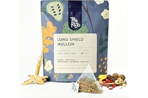 Tea Facto Lung Shield* Mullein Tea Bags - Whole Leaves Mullein Leaf Tea with 8 Herbs - 50 Bulk Packs