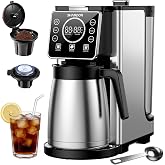 SHARDOR Single Serve &amp; Carafe Coffee Maker, Dual Brew for K Cup Pods &amp; Ground Coffee, Hot &amp; Iced Drip Coffee Machine, 6-32oz Sizes, 95oz Removable Water Reservoir, 24H Programmable, Thermal Carafe